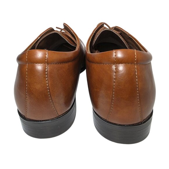 George Casual Dress Oxfords Shoes Memory Foam Men's Size 11 Brown Tommyy Lace-Up - Picture 5 of 9
